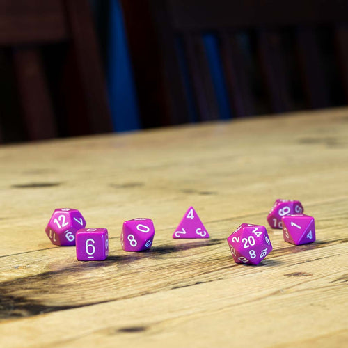 Chessex #25427 - Opaque Light Purple / White Polyhedral (7ct)