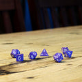 Chessex #25407 - Opaque Purple / White Polyhedral (7ct)